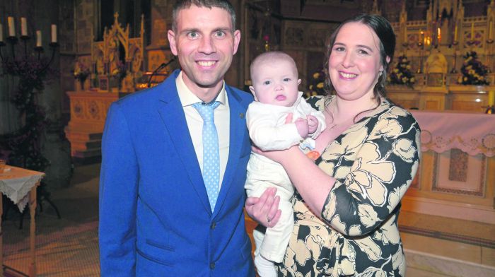 At St Patrick’s Church in Bandon for the christening of baby Kyron Prendergast were parents Ashley Moore and Eoin Prendergast. (Photo: Denis Boyle)