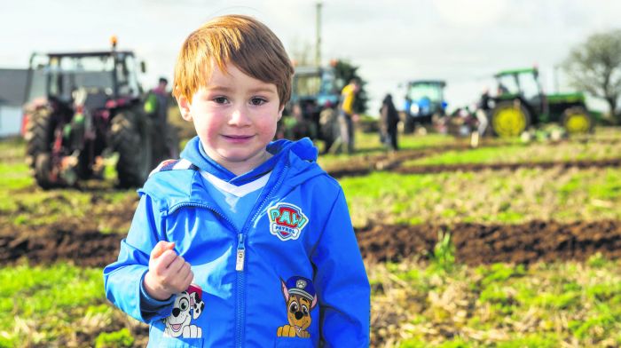 The West Cork Ploughing Association Novice Ploughing Match took place today in Rathroon, near Bandon. Six competitors took part in the match. Watching the tractors was 4 year old Jack O'Keeffe from Ballinhassig. (Photo: Andy Gibson)