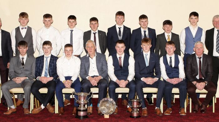 Special guest Conor Counihan is pictured with Randal Óg's victorious U19 hurling team.