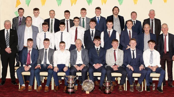 Special guest Conor Counihan, Project Co-Ordinator Cork Football (seated fourth from left) is pictured with the team that won the RCM Tarmacadam junior B hurling championship in 2022.