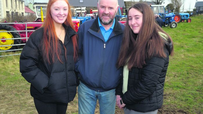 At the tractor run in Ahiohill were Declan Hurley from Enniskeane with his daughters Cylieanne and Emer.  					                      (Photo: Denis Boyle)