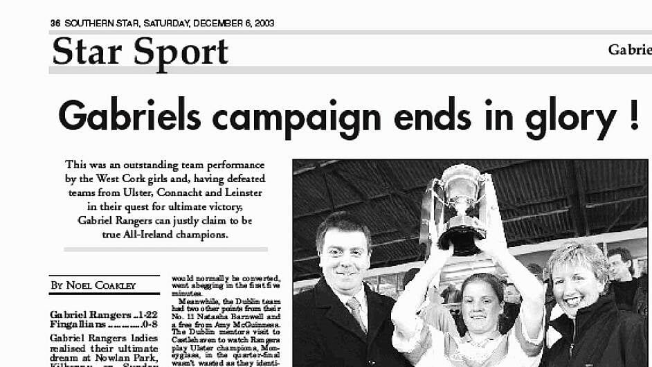 Gabriels to honour club’s ‘03 All-Ireland winners Image