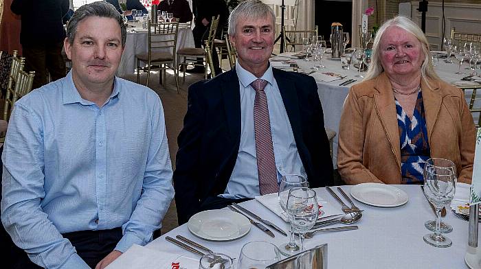 Keith Kelly, Lissavarid Co-op with Ronald and Betty Shorten, from Woodfield in Clonakilty. Ronald was a monthly award winner.