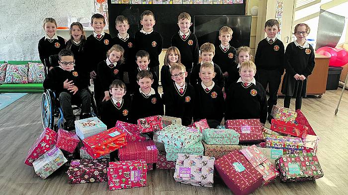 The pupils of Caheragh NS collected an impressive number of shoeboxes again this year as part of Team Hope's Christmas Shoebox Appeal.