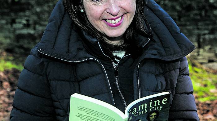 Dunmanway, Cork, Ireland. 01st December, 2023.  History consultant and author, Michelle O'Mahony with her book Famine in Cork City which was rrecently launched at the famine workhouse in Dunmanway, Co. Cork. - Picture: David Creedon