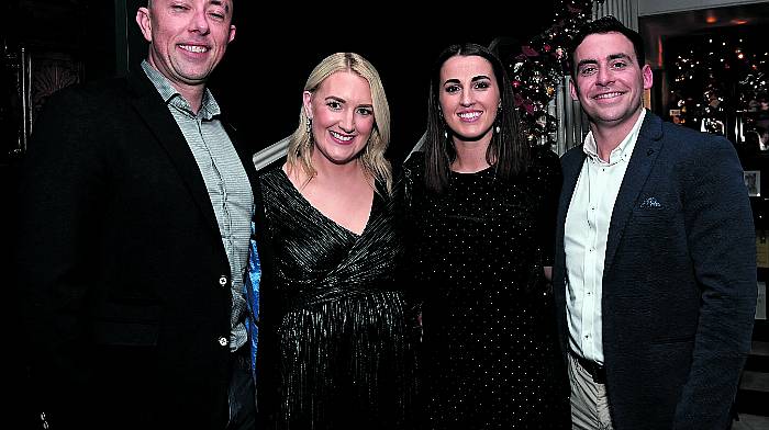 Pictured at the Courtmacsherry RNLI annual dinner dance in the Courtmacsherry Hotel last weekend were Mark John and Lisa Gannon and Emma and John O’Donovan. Photo: Martin Walsh.