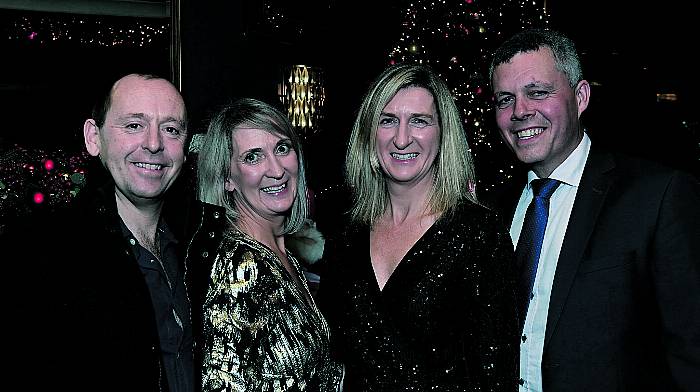 At the Courtmacsherry RNLI annual dinner dance in the Courtmacsherry Hotel last weekend were Simon and Fiona Locke, Courtmacsherry and Denise and Michael John Foley, Timoleague.  Photo: Martin Walsh.