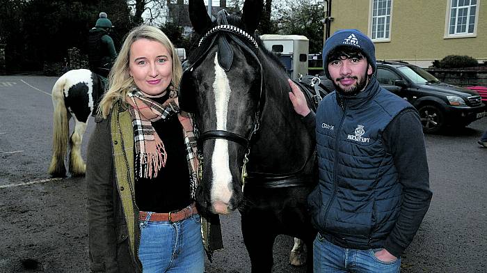 NEWS 3/12/2023 Pictured at the Cheval Ride at Ballinadee Co Cork on Sunday was Alannah Prendergast and Sean Twomey from Rosscarbery with Mable.  Picture Denis Boyle