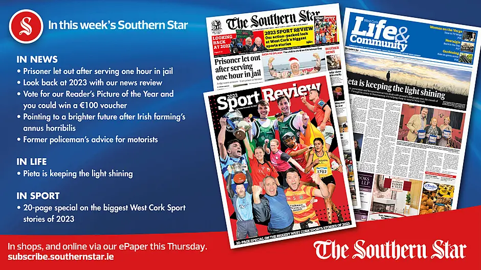 IN THIS WEEK'S SOUTHERN STAR: Prisoner let out after serving one hour in jail; 2023 News and Sport review; Pieta is still a shining light Image