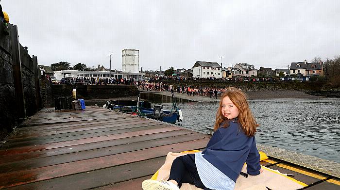 Mini White watching the Schull Christmas Day Swim in aid of Cope Foundation. (Photos: Carlos Benlayo)