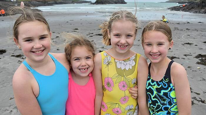 Alysia and Eva Long with Libby and Saoirse Coakley at the Christmas Day Swim organised by Skibbereen Rowing Club at Tragumna beach. (Photo: Anne Minihane)