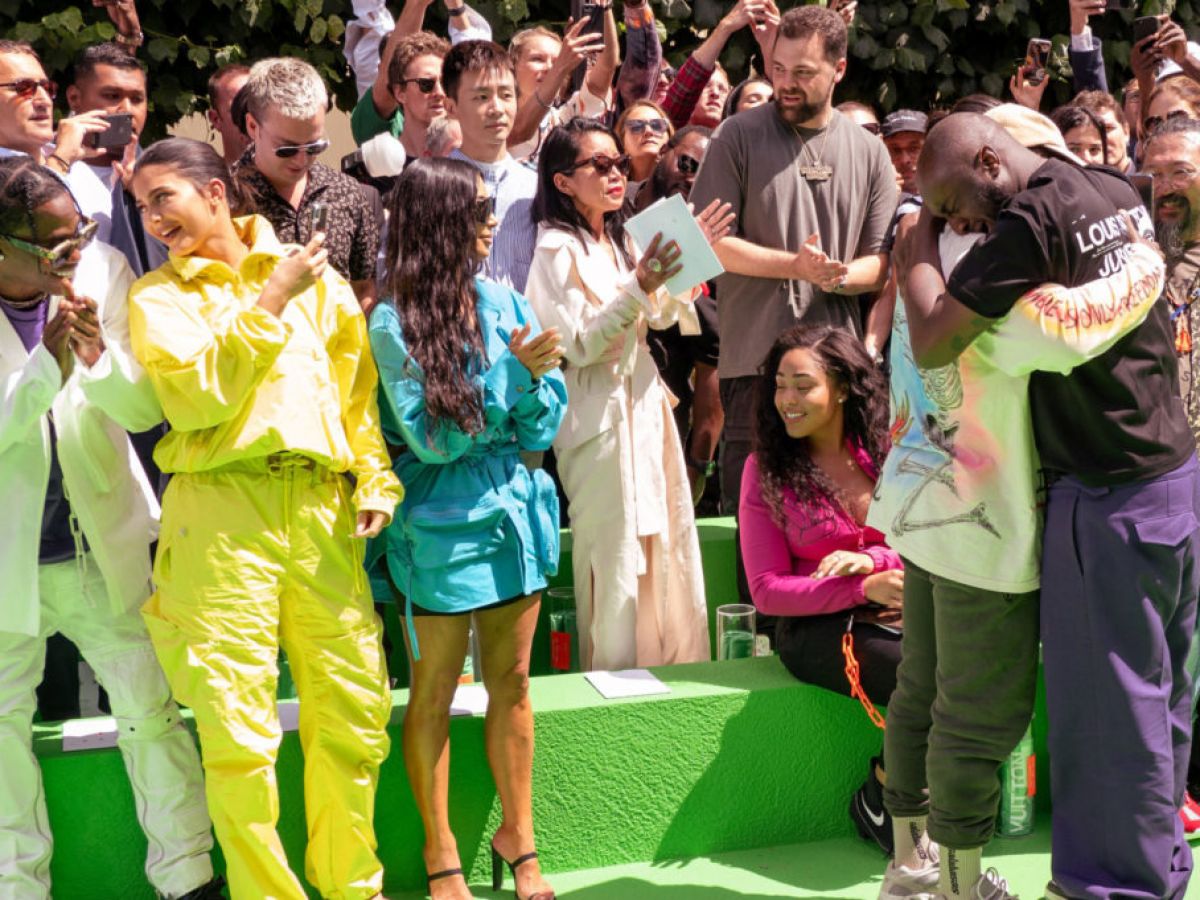 Kanye West And Virgil Abloh Hug & Cry at Debut Louis Vuitton Show