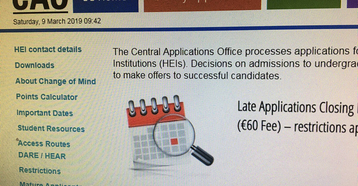 Deadline To Change CAO Application 515pm This Evening SPIN1038