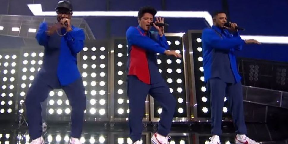 Watch: Bruno Mars Performs Liv...