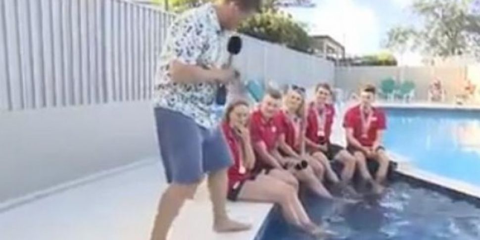 BBC Presenter Falls Into Swimm...