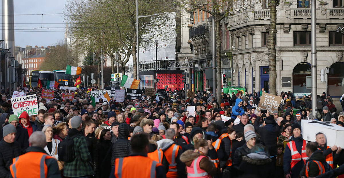 Hundreds Of People Stage Protest In Dublin Over Homelessness ...