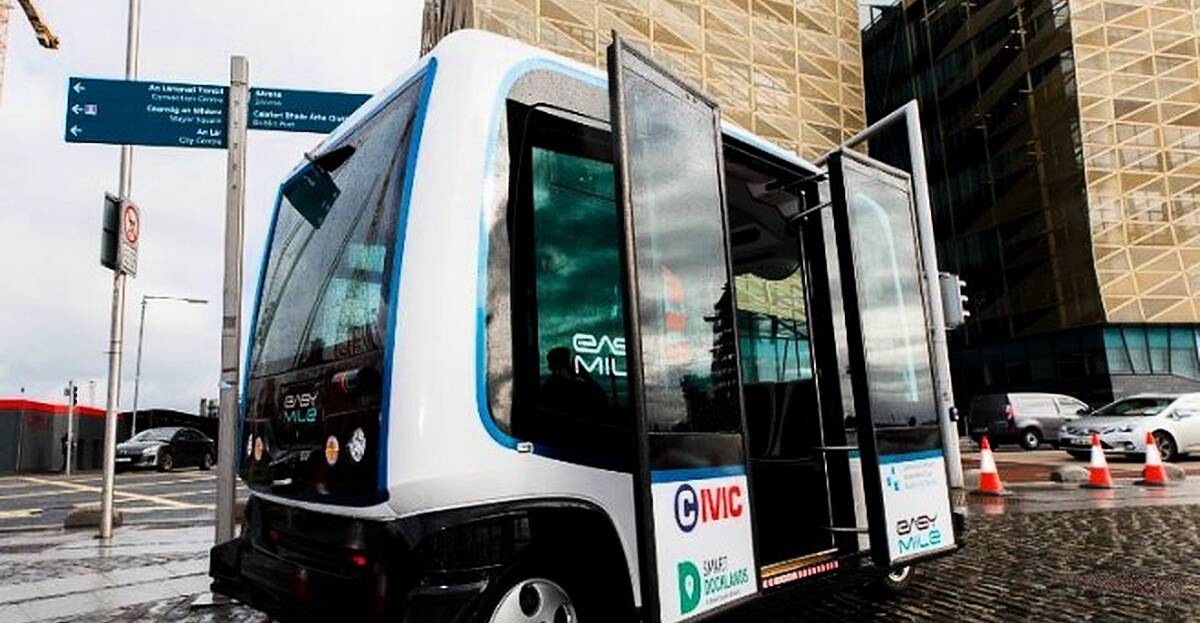 Irelands First Driverless Bus Makes Its Debut In Dublin