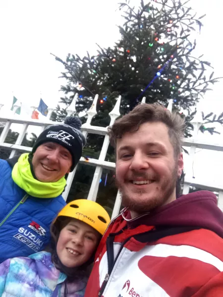 Noel Flannery with his son Kenan, 22, and daughter, Kyra, 11 (Noel Flannery/PA)