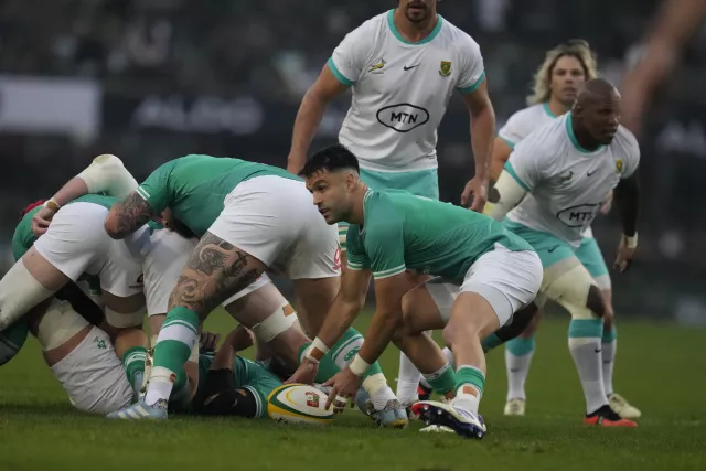 Ireland scrum-half Conor Murray takes the ball during their Test match against South Africa