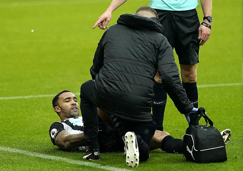 Callum Wilson receives treatment against Southampton