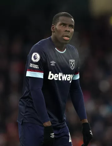 West Ham United’s Kurt Zouma during a Premier League match at the Etihad Stadium