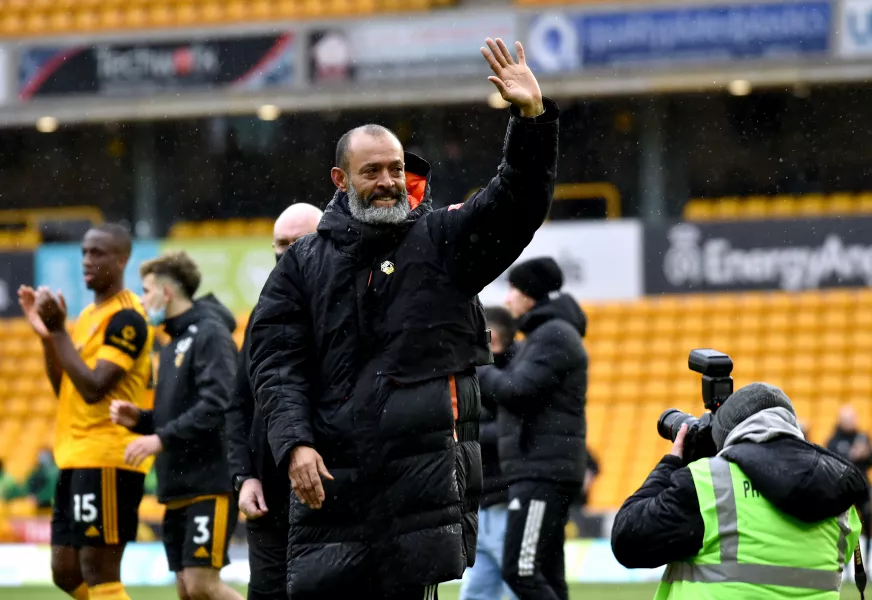 Nuno Espirito Santo waves to fans