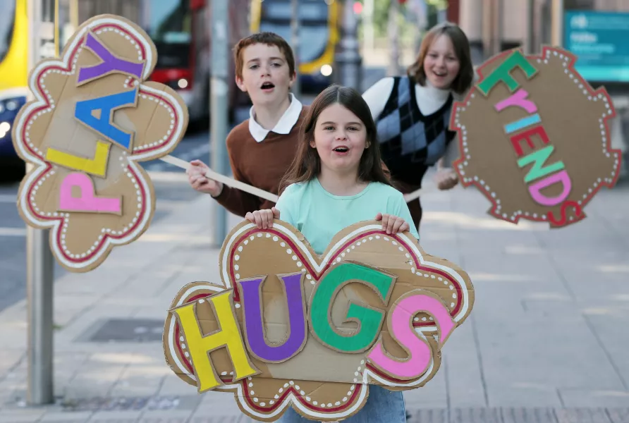 (left to right) Conor James, 11, LilyRose Wogan-Martin, 12, and Olga Bukina, 13, told of their experiences of lockdown