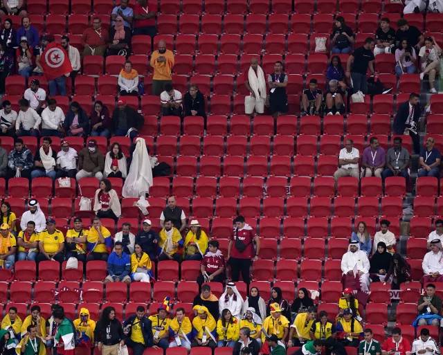 Home fans deserted in their droves after Qatar found themselves 2-0 down by half-time against Ecuador