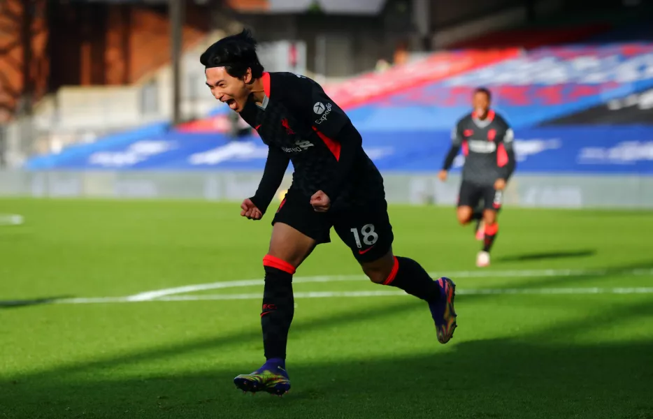 Takumi Minamino opened the scoring at Selhurst Park 