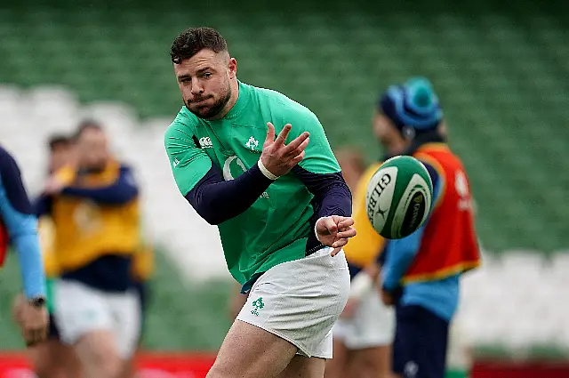 Robbie Henshaw during a training session at the Aviva Stadium in Dublin