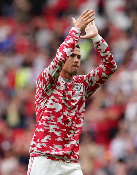 Cristiano Ronaldo applauds the fans prior to kick-off