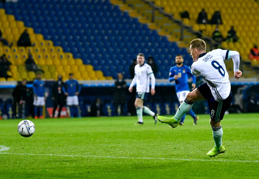 Steven Davis in action against Italy