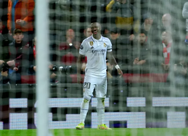 Vinicius Jr celebrates his second goal