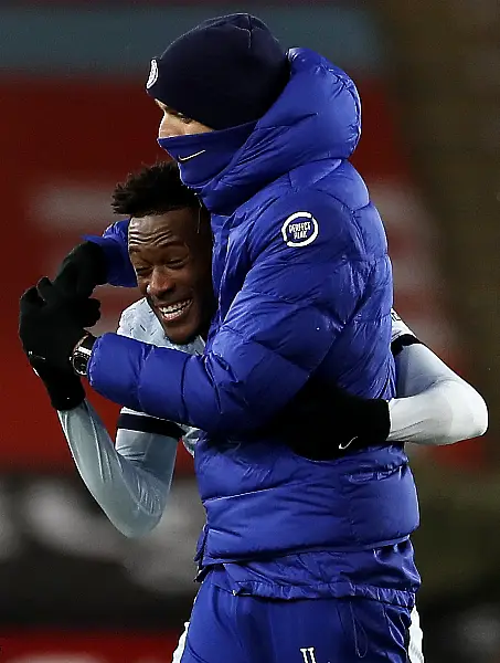 Thomas Tuchel, right, has converted Callum Hudson-Odoi into a wing-back