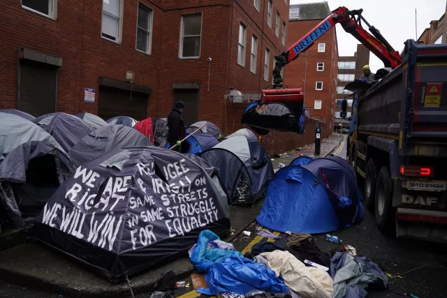 Dublin asylum seekers camp cleared
