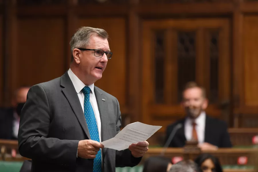 Sir Jeffrey Donaldson during Prime Minister’s Questions at the House of Commons, London