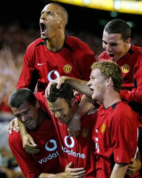 Rio Ferdinand (top left) and Ole Gunnar Solskjaer (bottom right)