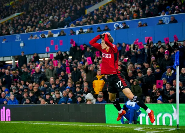 Alejandro Garnacho celebrates his stunning effort