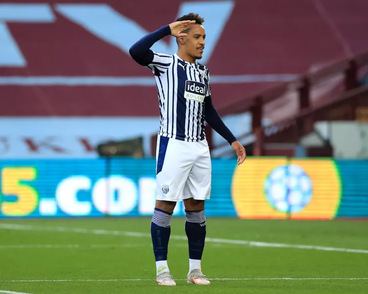 Matheus Pereira celebrates West Brom's equaliser