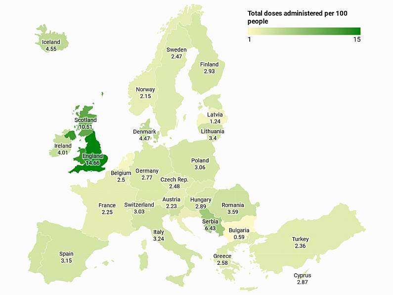 Covid vaccine tracker: Almost 200,000 doses given in Ireland