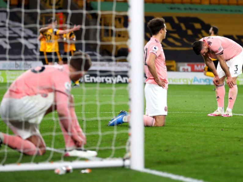 Sheffield United relegated from Premier League after defeat at Wolves