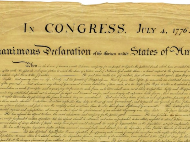 Rare copy of US Declaration of Independence up for auction after being discovered in Ireland