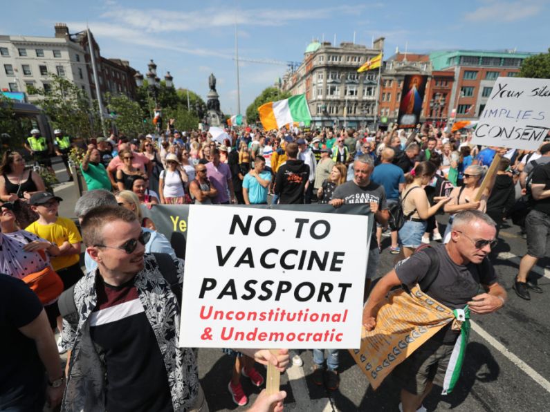 Anti-vaccine protests take place in Dublin and Belfast