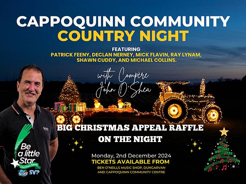 Big Christmas Appeal Raffle with WLRs John O'Shea at the Cappoquinn Community Country Night