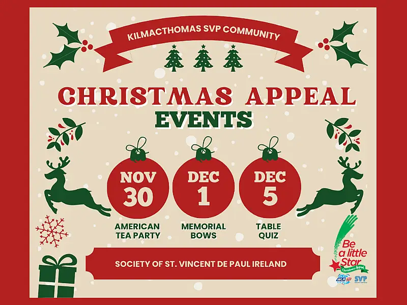 Kilmacthomas SvP Community running several events for the WLR Christmass Appeal