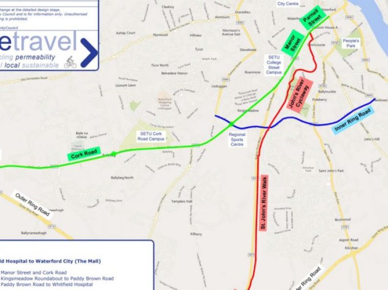 Proposed plans for new Waterford city cycling routes unveiled