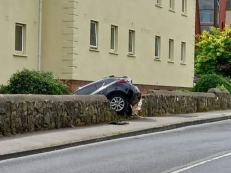 Car crashes into wall outside Waterford apartment block