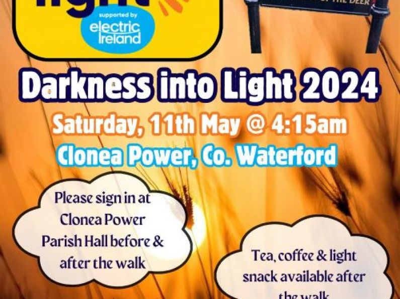 Clonea Power Darkness into Light 2024 - Saturday May 11th