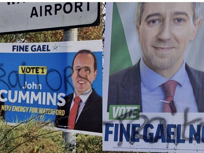 Fine Gael campaign posters vandalised in Waterford