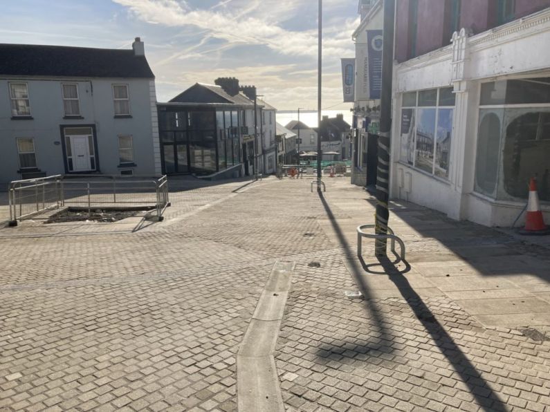 Paving works on Mainstreet Tramore close to completion